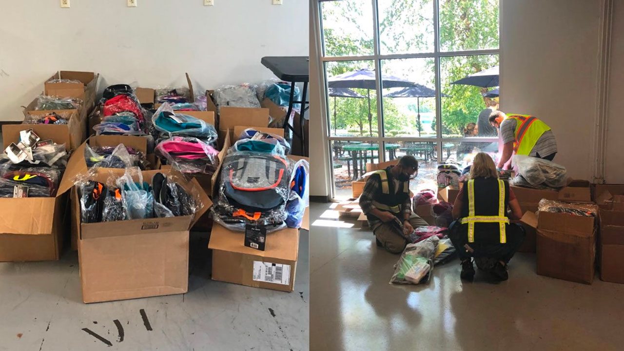 American Woodmark's Lincolnton Plant Donates 400+ Backpacks to Local Students