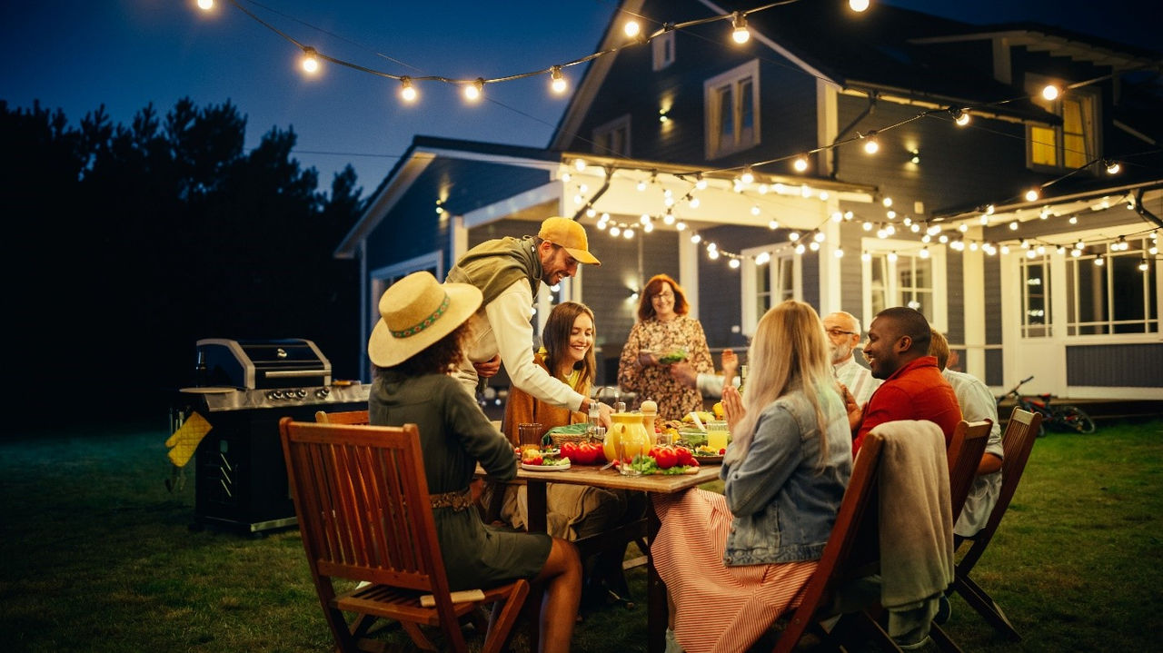 Grilling outdoors