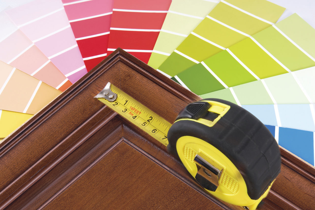 tape measurer with paint swatches